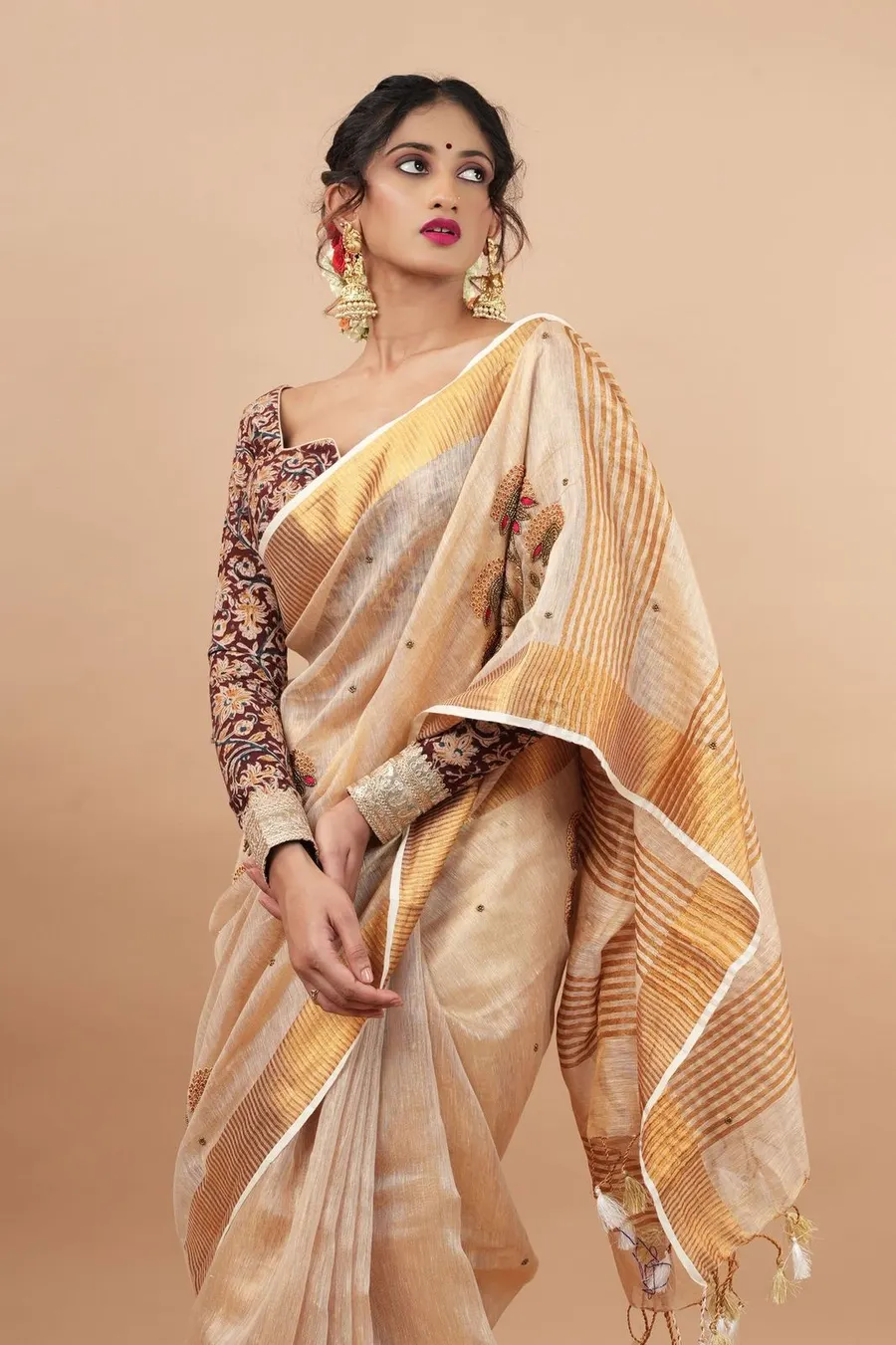 PURE TISSUE LINEN WITH JARI BY FINE  LINEN NEW FLORAL DESIGNS